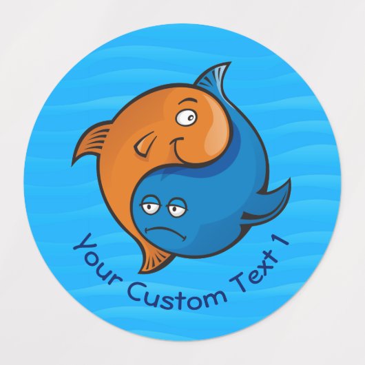 Yin Yang Fish Labels (Design 1)