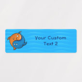 Yin Yang Fish Medium Rechthoek Labels (Design 2)