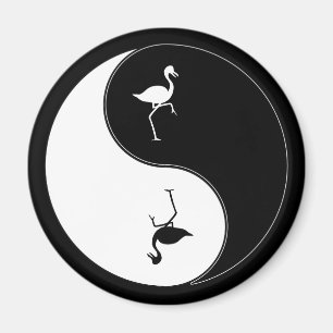 Yin Yang Flamingo Magneet