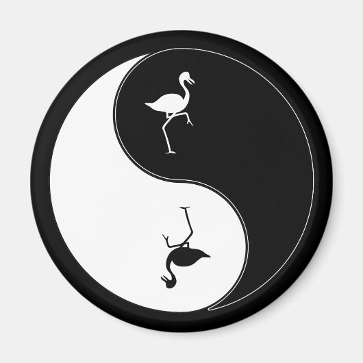 Yin Yang Flamingo Magneet (Voorkant)