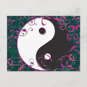 Yin & Yang Floral Design Briefkaart