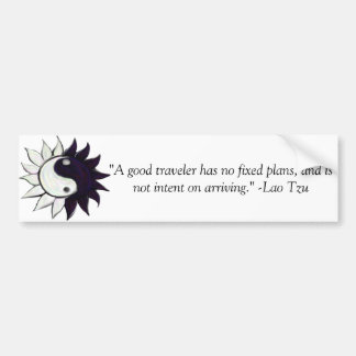 Yin-Yang flower en Lao Tzu citaat Bumber Sticker