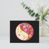 Yin Yang Flowers Briefkaart (Staand voorkant)