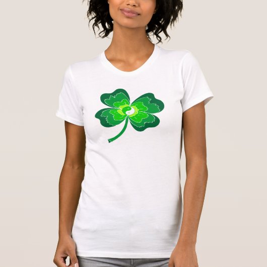 Yin Yang Four Leaf Clover T-shirt (Voorkant)