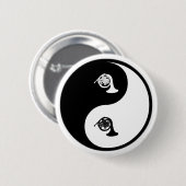 Yin Yang French Horn Ronde Button 5,7 Cm (Voorkant /achterkant)