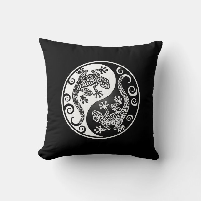 Yin Yang Geckos Kussen (Voorkant)