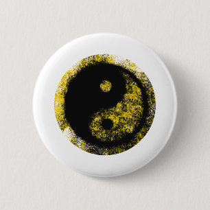 Yin Yang Geel Zwart Het Museum Zazzle Gifts Ronde Button 5,7 Cm