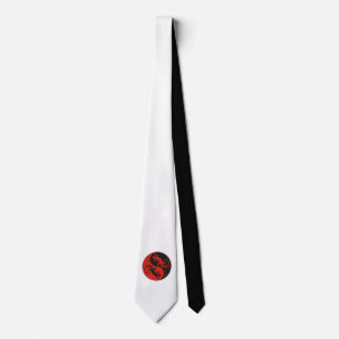 YIN & YANG Gekko's zwart rood + op je rug. & idee Stropdas