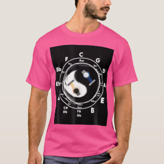 Yin Yang gitaarspeler akkoorden akoestische gitaar T-shirt