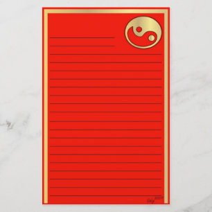 Yin Yang Gold Red Chinees nieuwjaar Briefpapier
