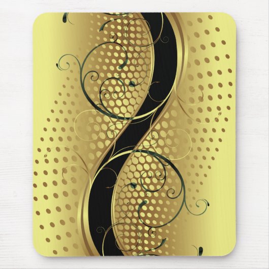 Yin Yang-Gold Swirls Muismat (Voorkant)