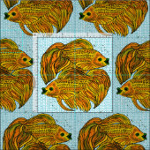 Yin Yang Goldfish Stof (Delen)