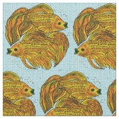 Yin Yang Goldfish Stof (Close Up)