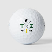 yin yang golfer . initialen gepersonaliseerd golfballen (Voorkant)