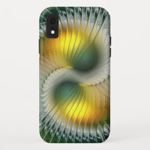 Yin Yang Green Yellow Abstract Colorful Fractal iPhone XR Hoesje