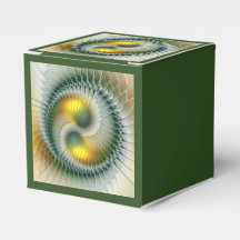 Yin Yang Groen Geel Abstract Kleurrijke Fractal