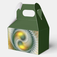 Yin Yang Groen Geel Abstract Kleurrijke Fractal