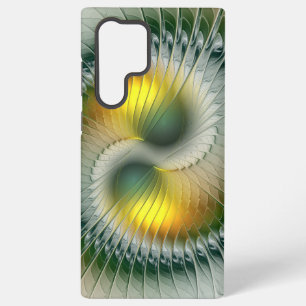 Yin Yang Groen Geel Abstract Kleurrijke Fractal Samsung Galaxy Hoesje