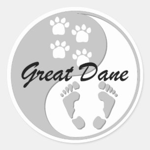yin yang grote dane ronde sticker