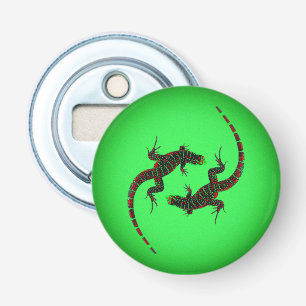 Yin Yang Hagedissen Button Flesopener