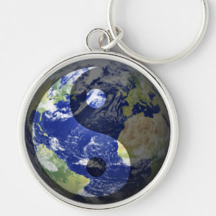 Yin-Yang Harmonie op Onze Planeet Sleutelhanger