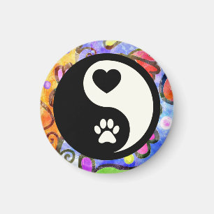 Yin Yang hart en poot magneet