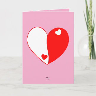 Yin Yang Hart Liefde Ontwerp – Evenwicht & Harmoni Feestdagen Kaart
