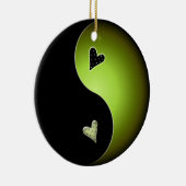 yin yang hart - limoen keramisch ornament (Rechts)