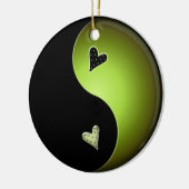 yin yang hart - limoen keramisch ornament (Links)
