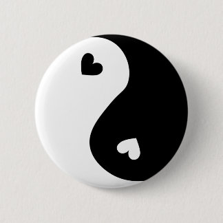 Yin Yang harten ontwerp Ronde Button 5,7 Cm