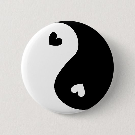 Yin Yang harten ontwerp Ronde Button 5,7 Cm (Voorkant)