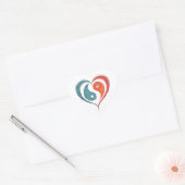 Yin Yang Heart Artistic Balance Symbool Hart Sticker (Envelop)