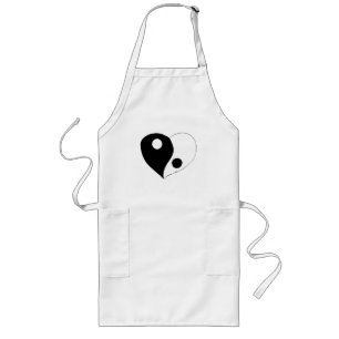 Yin Yang Heart (B/W) Lang Schort