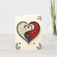 Yin-yang Heart Love Romantische Kaart