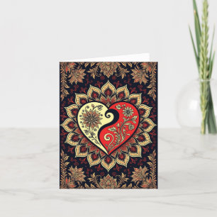 Yin-yang Heart Mandala Love Romantische Kaart