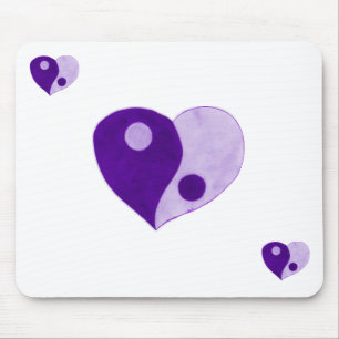 Yin Yang Heart (Paars/Lila) Muismat