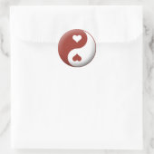 Yin Yang Heart Ronde Sticker (Tas)