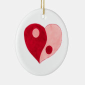 Yin Yang Heart (rood/roze) Keramisch Ornament (Rechts)