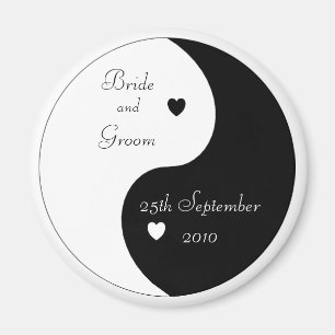 Yin Yang Heart Save the Date Wedding Magneet