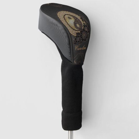 Yin yang het symbool dat staat voor evenwicht golfheadcover (Schuin)