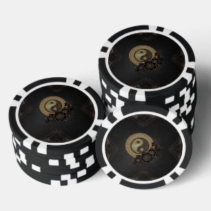 Yin yang het symbool dat staat voor evenwicht poker chips