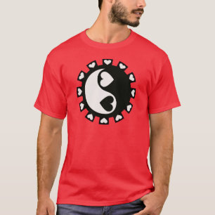 YIN YANG HOARTS BLACK & WHITE T-SHIRT