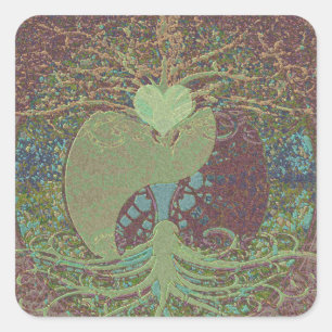 Yin Yang in Brown Vierkante Sticker