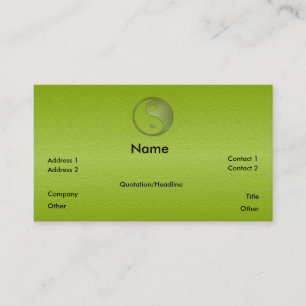 Yin Yang in Green Sandstone Profile Card Visitekaartje