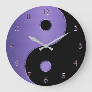 Yin Yang in Lavender Purple and Black Grote Klok