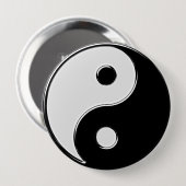 Yin Yang in zwart-wit Ronde Button 4,0 Cm (Voorkant /achterkant)