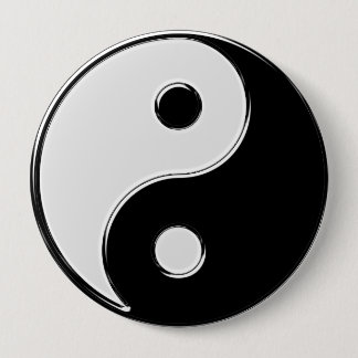 Yin Yang in zwart-wit Ronde Button 4,0 Cm