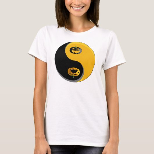 Yin Yang Jack-o-lantern Pumpkins T-shirt (Voorkant)