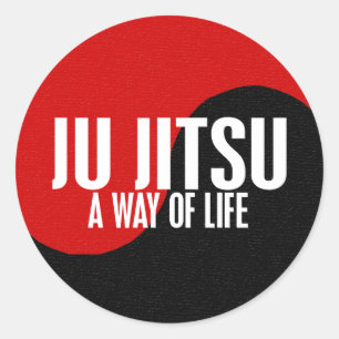 Yin Yang JU JITSU 1 Ronde Sticker