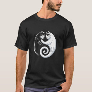 Yin Yang Kat Grappig Ik Hou Van Mijn Katten Huisdi T-shirt